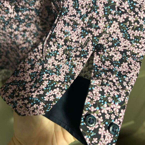 John Lennon by English Laundry Floral Button-Up Shirt XXL Stretch Purple Floral - Picture 4 of 8